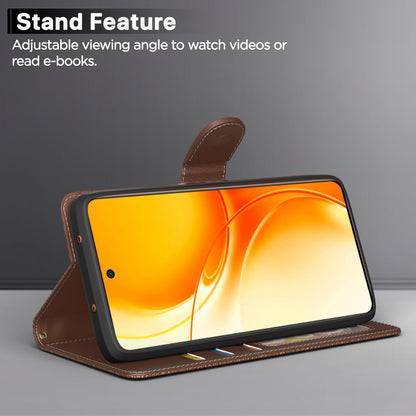 Realme P4 Power 5G Wallet wallet flip cover in tan by Pikkme – photo 3