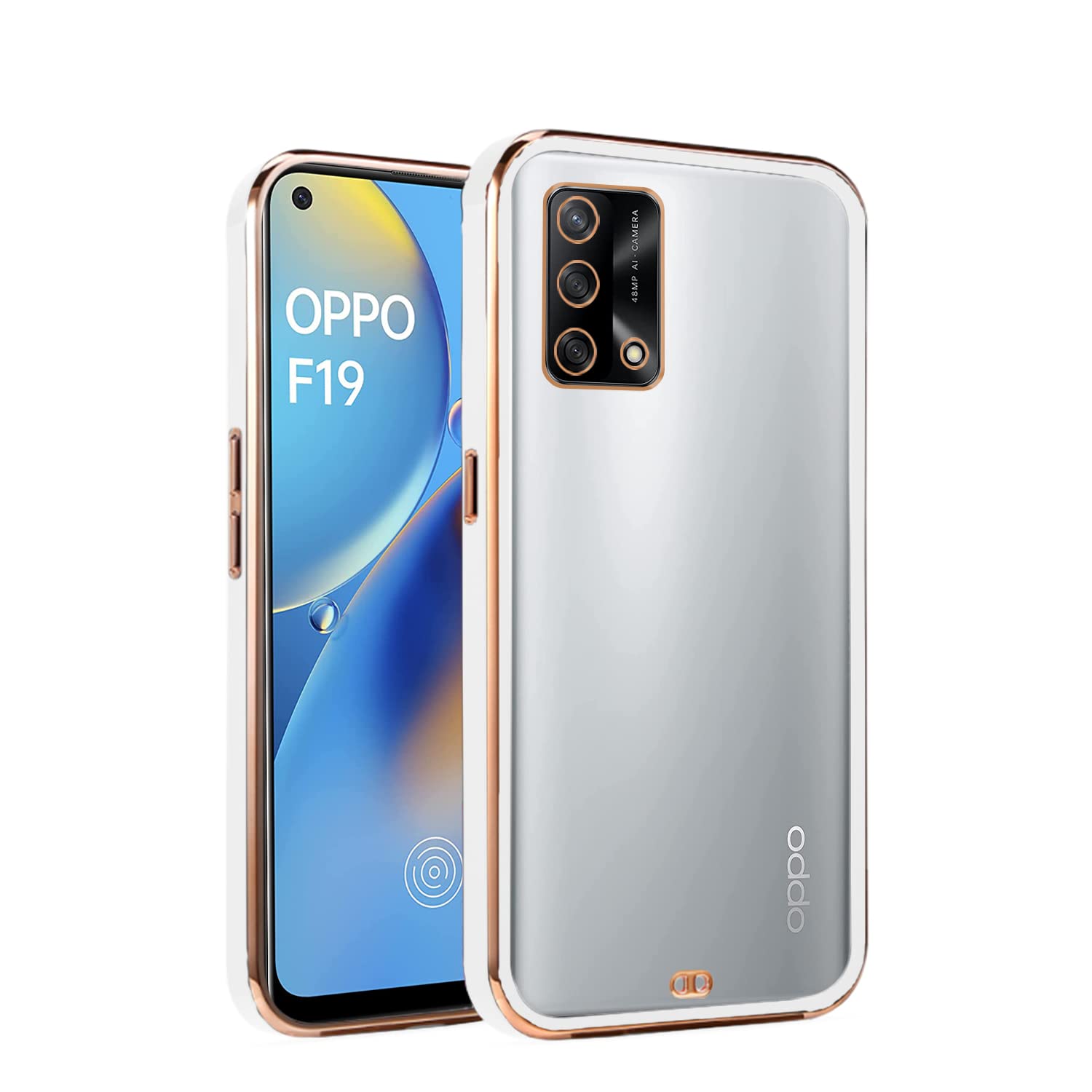 White back cover for Oppo F19 – Pikkme