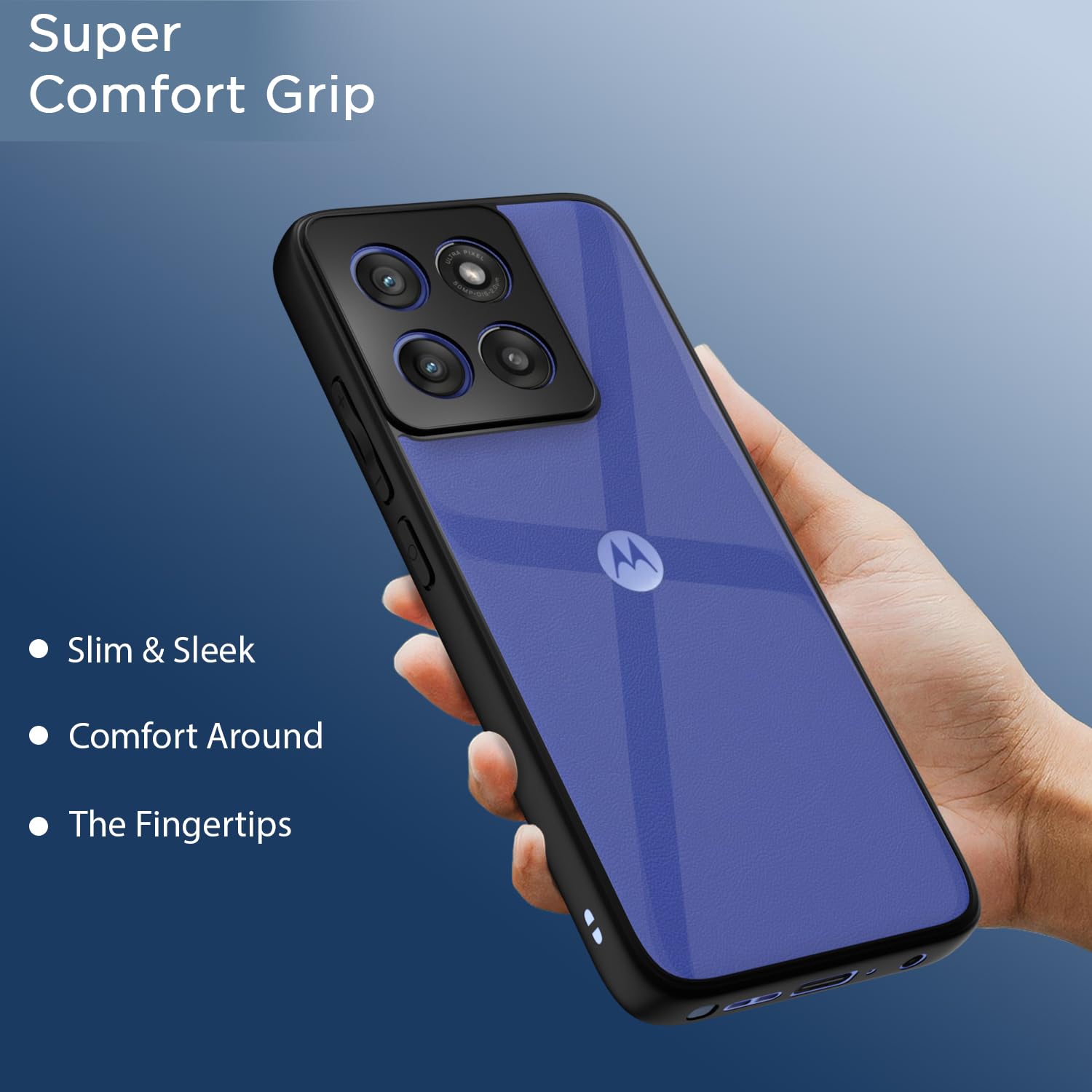 Pikkme Motorola Moto Edge 60 Stylus 5G Eagle 2 Shockproof Sleek Hybrid Armor Back Cover (Blue)