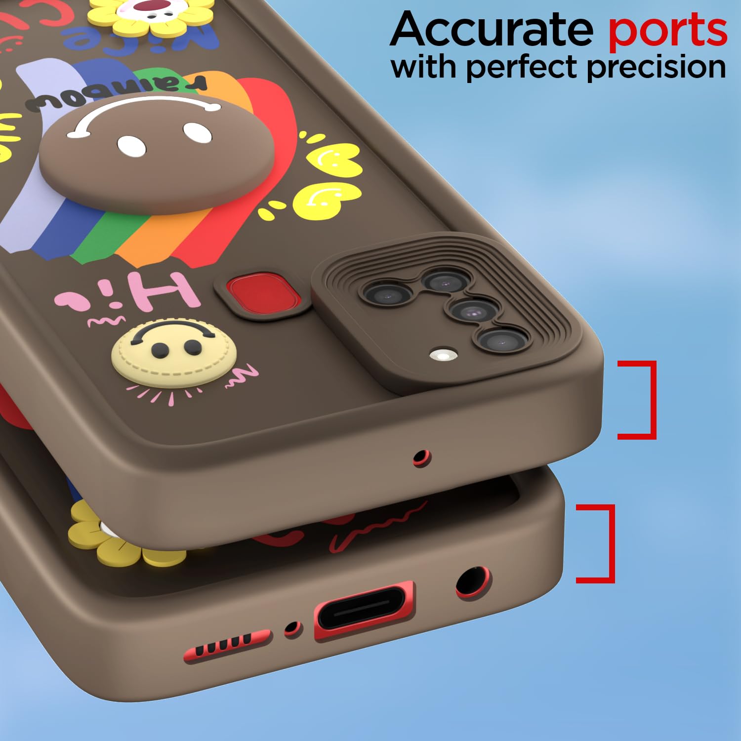 Samsung A21s Soft Silicone phone cover in brown by Pikkme – photo 4