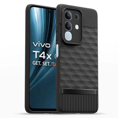 Pikkme Vivo T4x 5G Shockproof Soft Flexible Gencase Back Cover (Black)