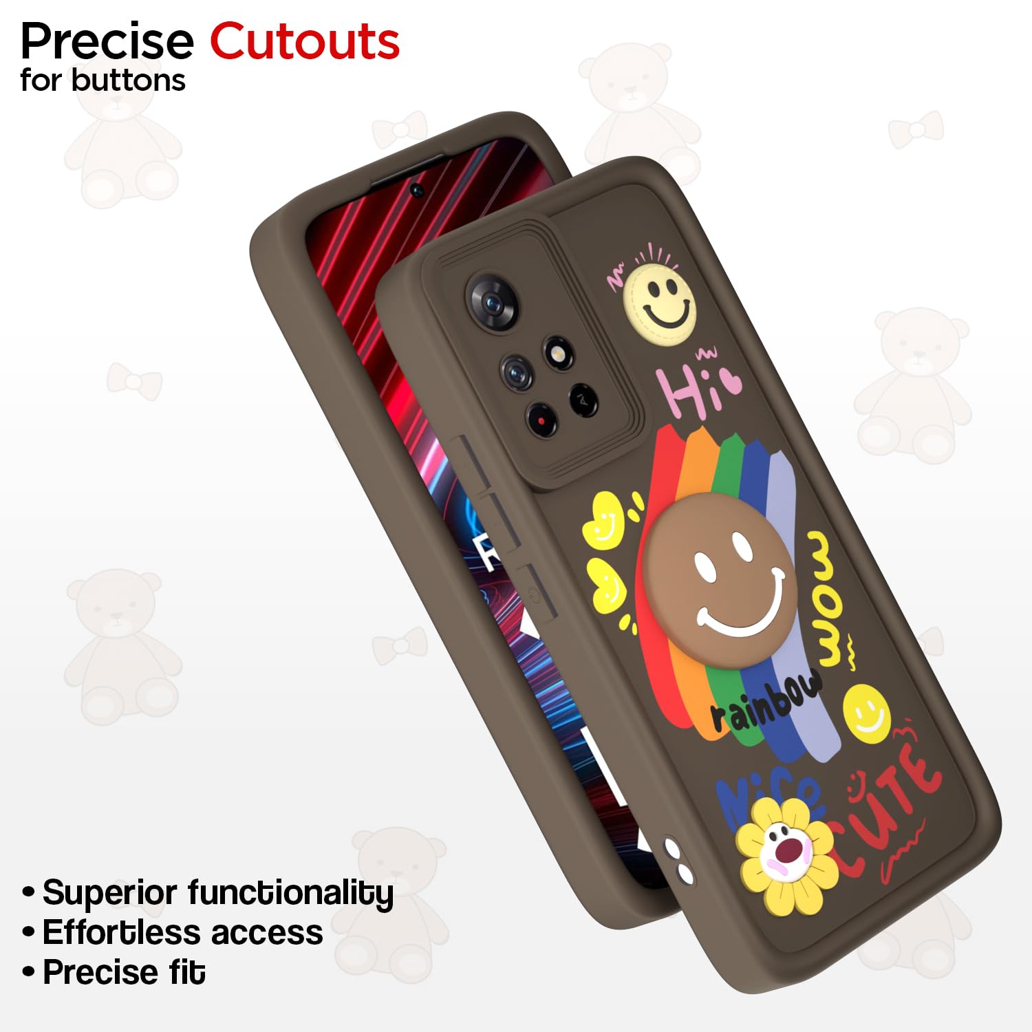 Pikkme brown mobile back cover for Redmi Note 11T/Poco M4 Pro 5G – photo 6