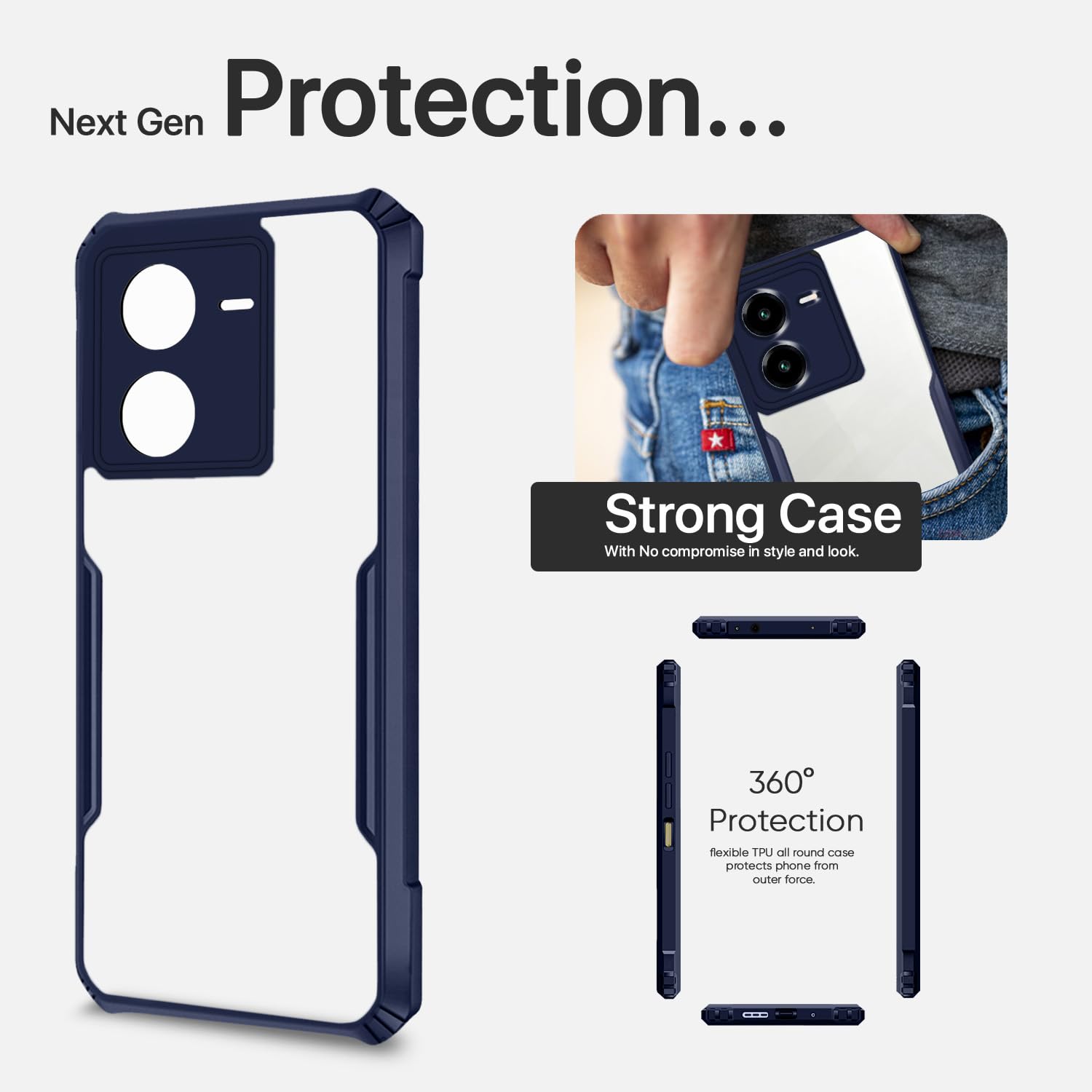 Pikkme blue Hybrid mobile cover for iQOO Z8 5G – photo 6