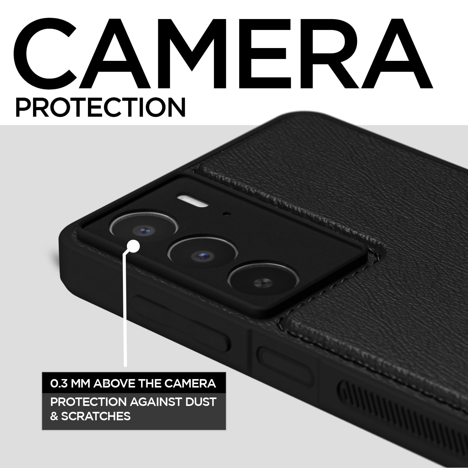 Realme C75 Leather mobile back cover in black by Pikkme – photo 3