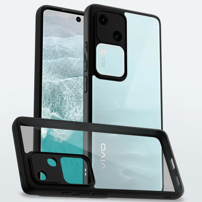 Vivo V30/V30 Pro 5G Hybrid mobile cover in black by Pikkme