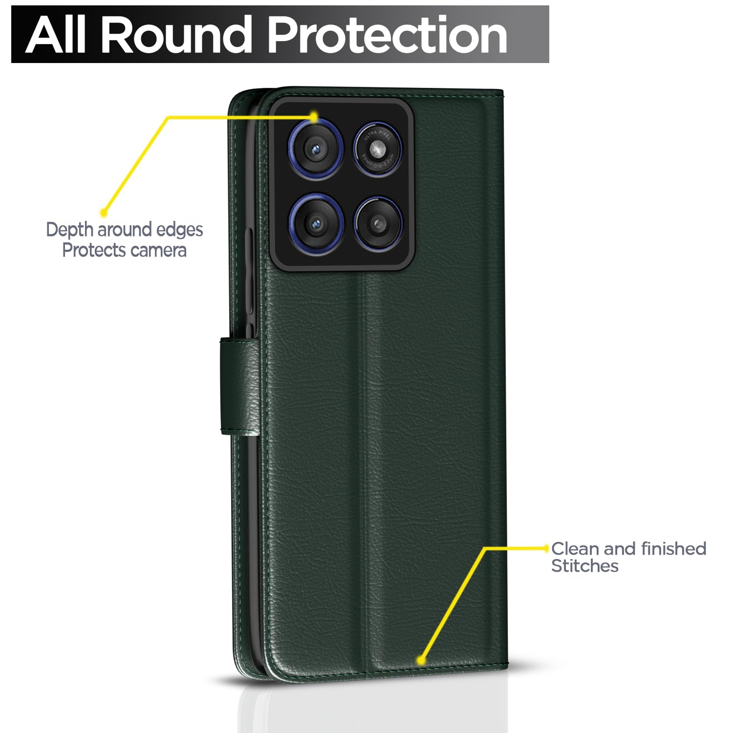 Pikkme Motorola Moto Edge 60 Stylus 5G Vintage Flip Cover (Green)