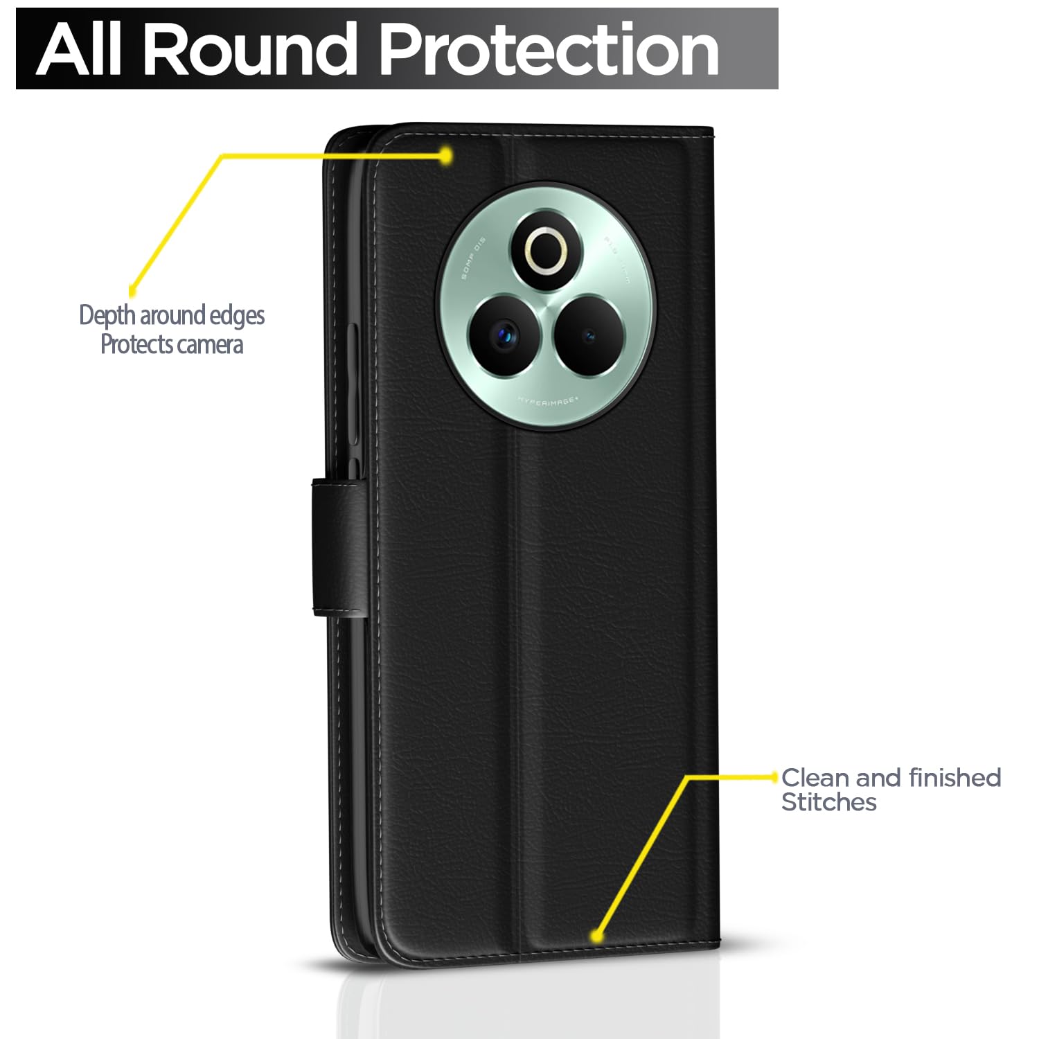 Pikkme Realme P3 Pro 5G black wallet flip cover – photo 4
