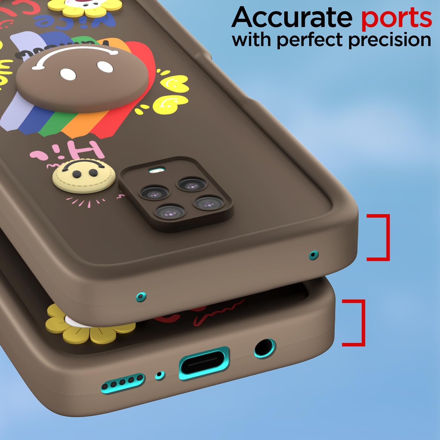Brown Soft Silicone phone cover for Redmi Note 9 Pro/Note 9 Pro Max/Poco M2 Pro/Note 10 Lite – Pikkme – photo 4