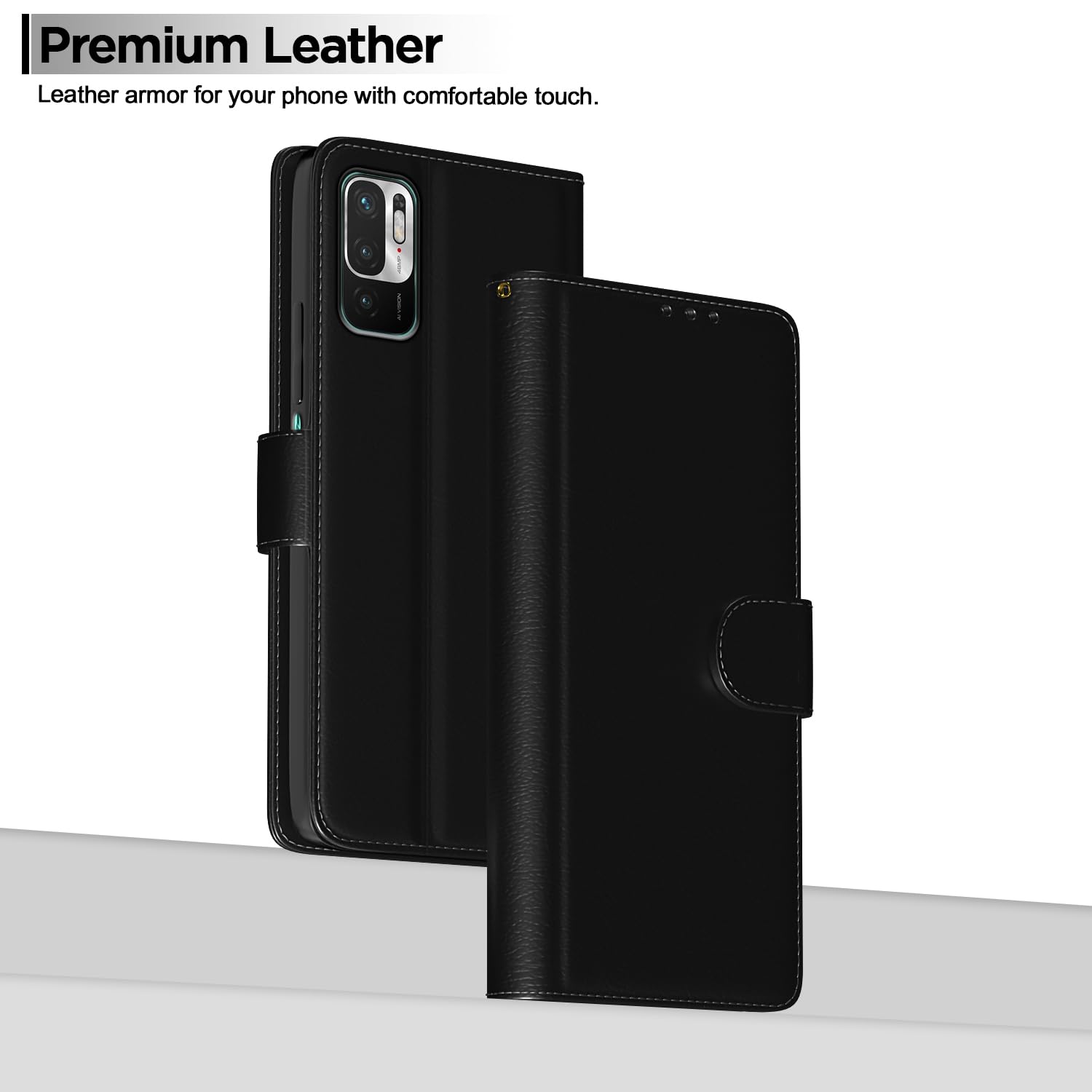 Pikkme Redmi Note 10T/Poco M3 Pro 5G Wallet black wallet flip cover – photo 2