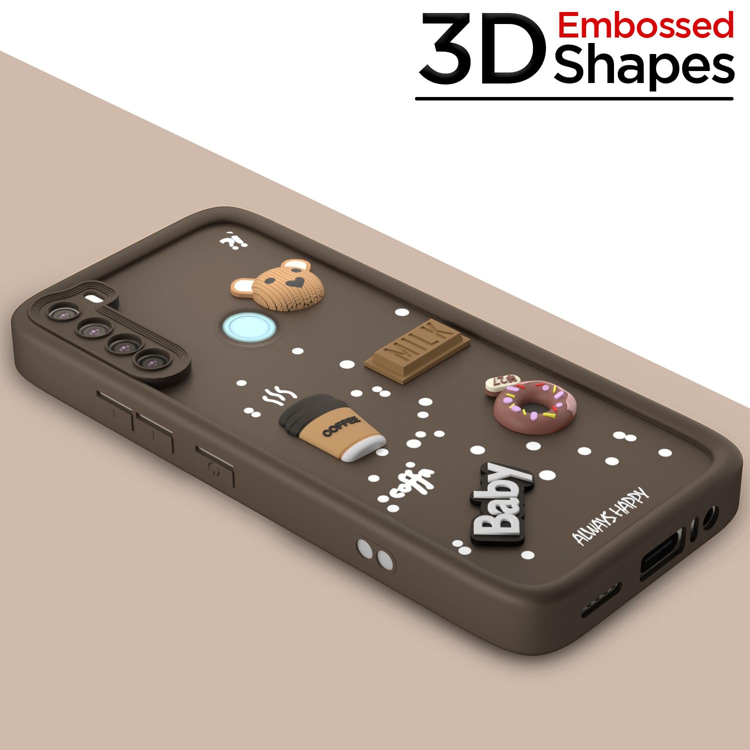 Redmi Note 8/3D phone cover in brown by Pikkme – photo 3