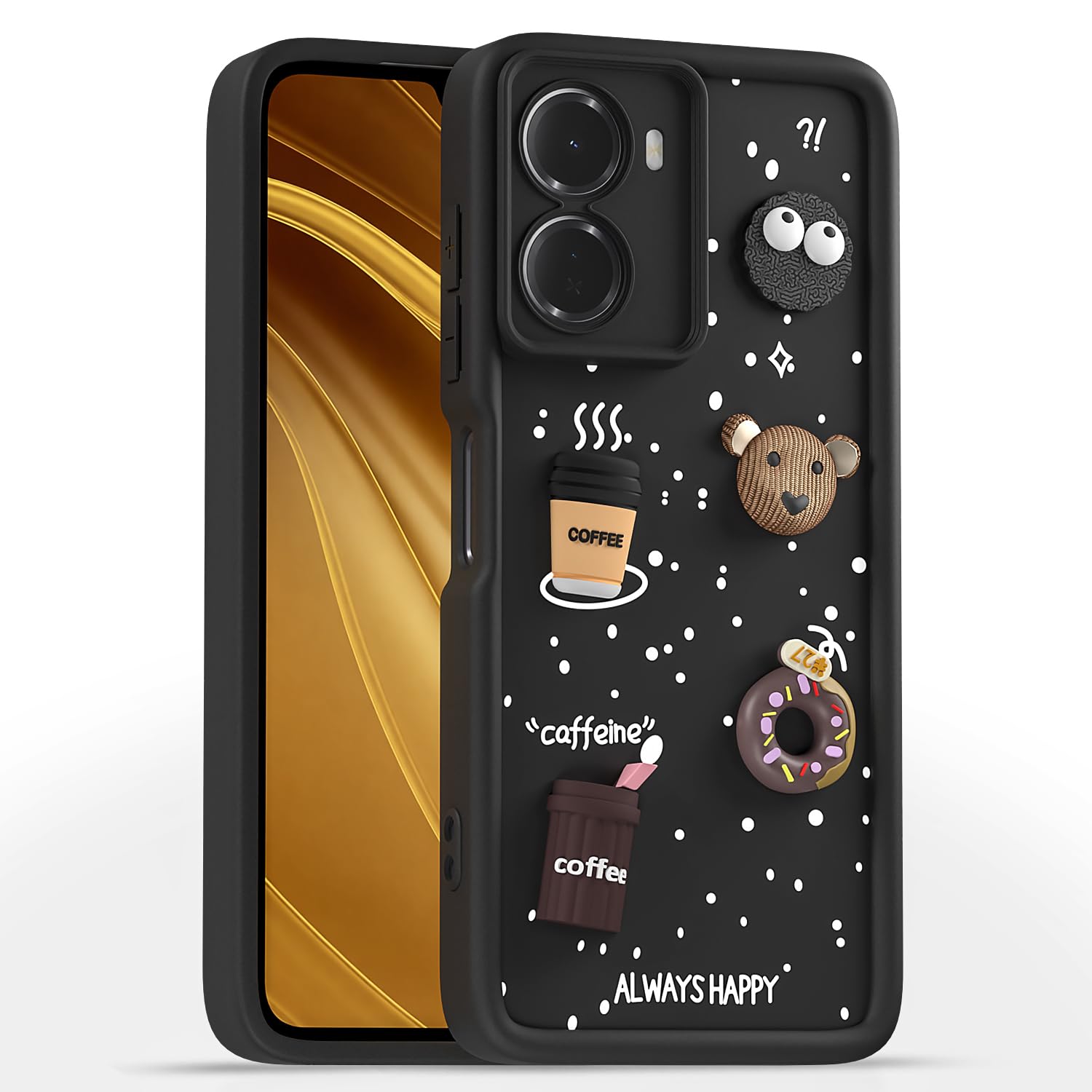Pikkme Redmi 15A 5G/3D black mobile cover