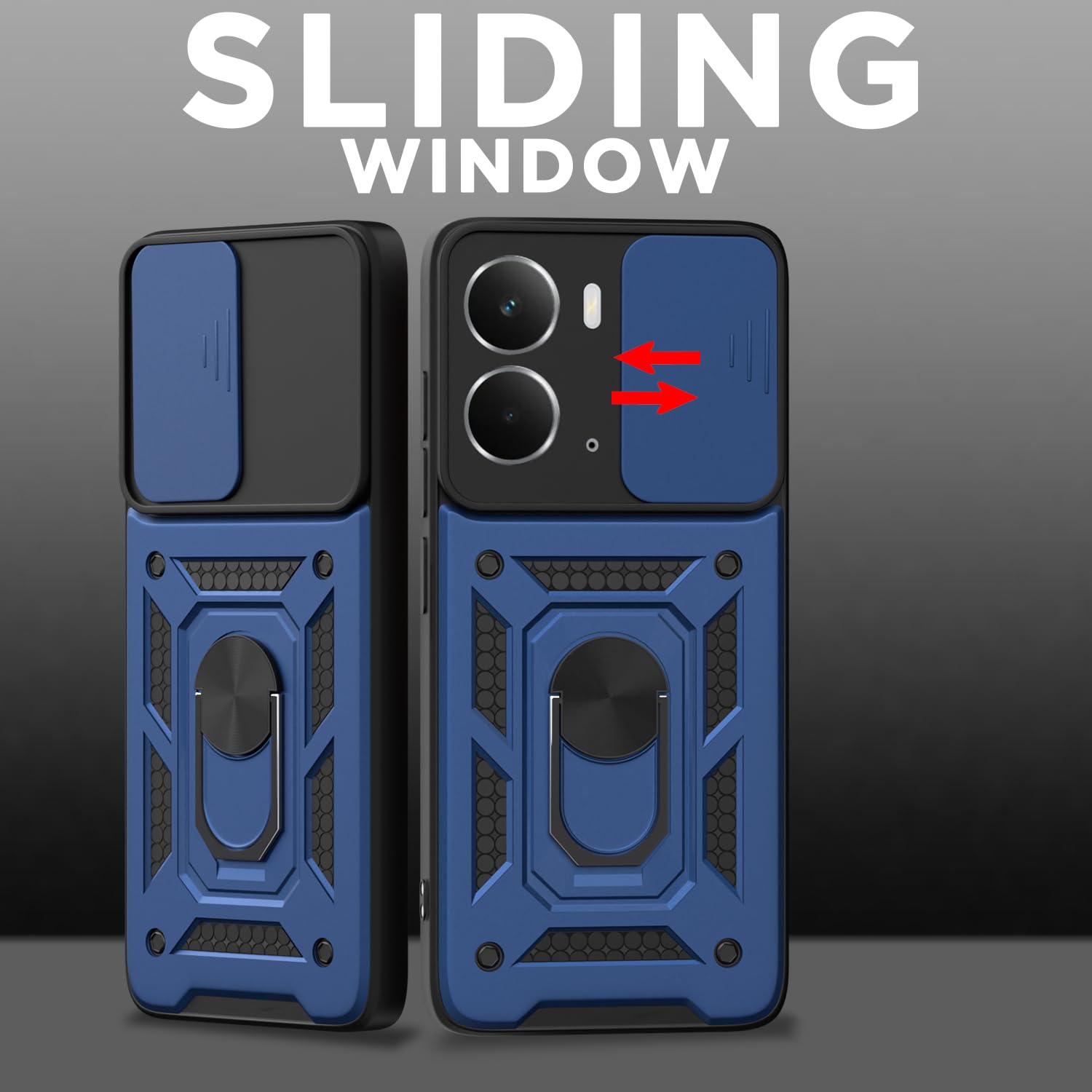 Pikkme Realme P3 5G D10 Tough Armor Back Cover (Blue)