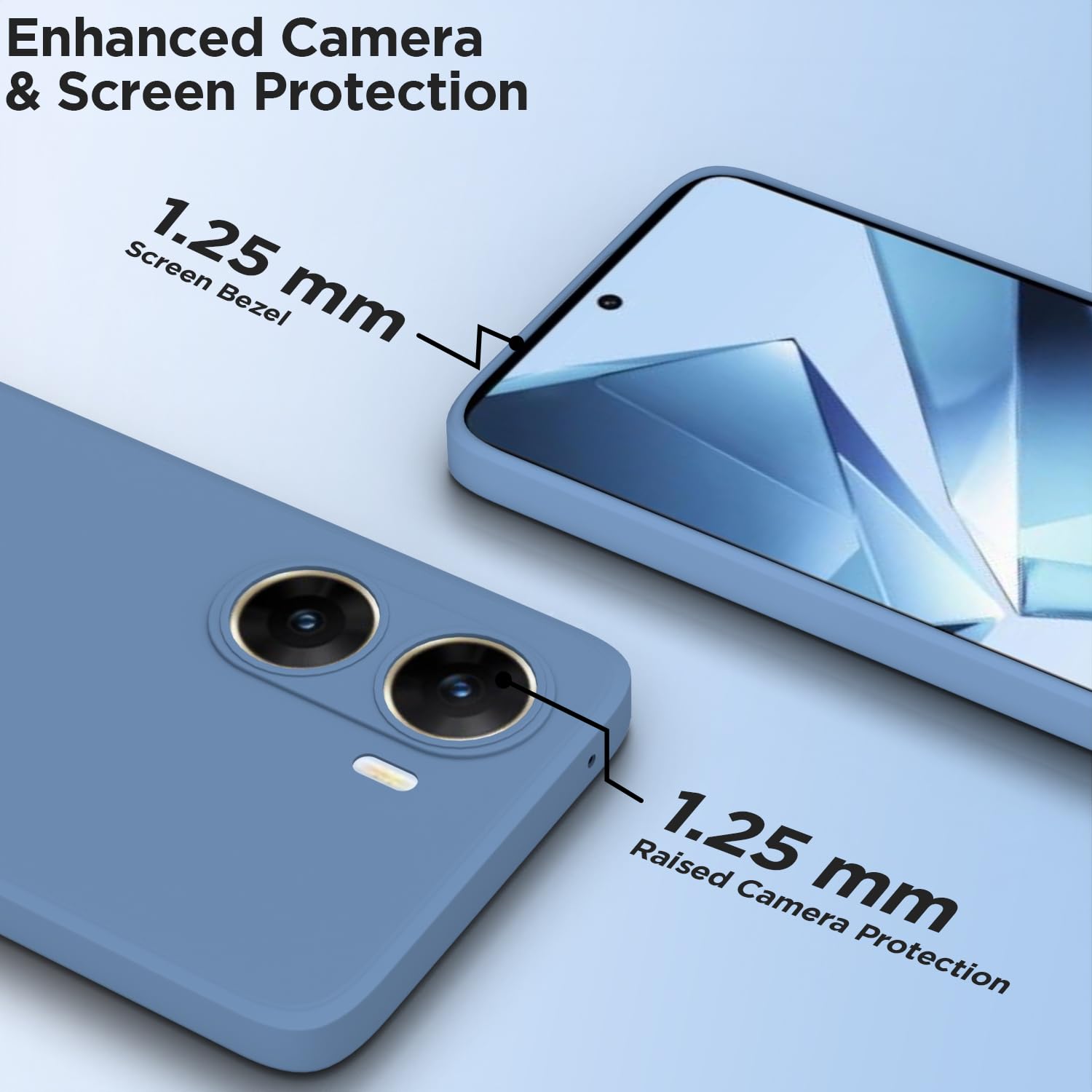 Pikkme Vivo V29e 5G  Soft Matte Silicone Shockproof Case (Aqua Blue)