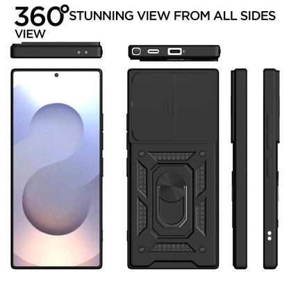 Pikkme Samsung Galaxy S25 Ultra 5G D10 Tough Armor Back Cover (Black)