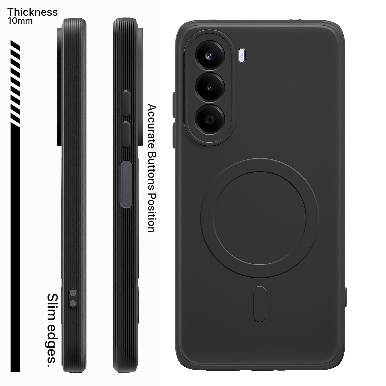 Pikkme black MagSafe phone cover for OnePlus Nord CE 6 Lite 5G – photo 3