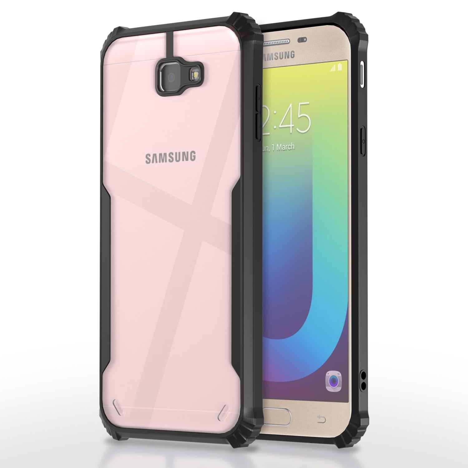 Pikkme black Hybrid mobile cover for Samsung J7 Prime