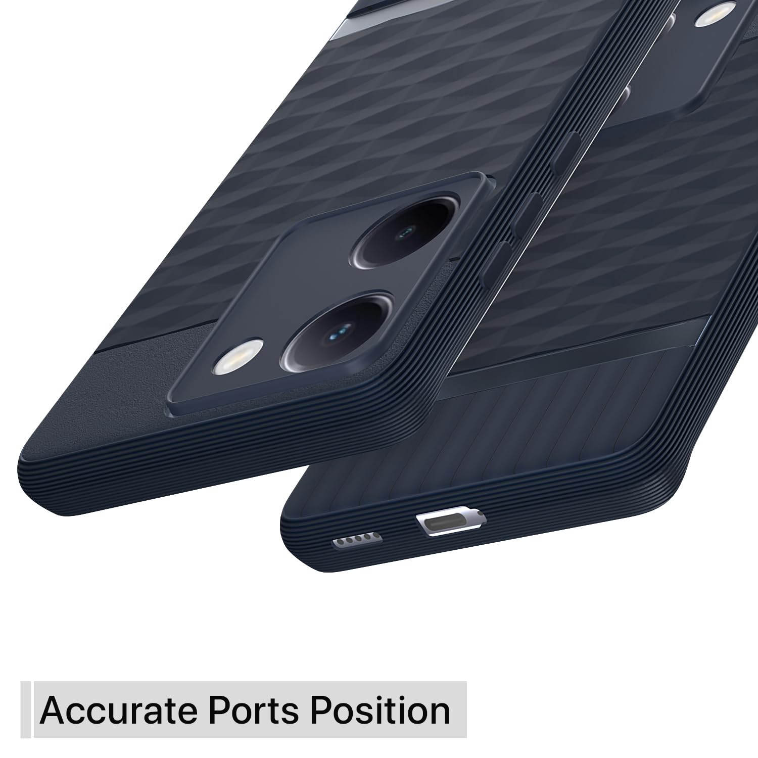 Pikkme Vivo Y300 Plus 5G Shockproof Soft FlexibleGencase Back Cover (Blue)