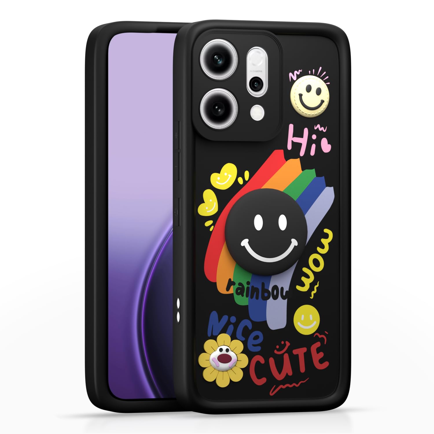 Black mobile back cover for Oppo Reno 14 Pro 5G – Pikkme