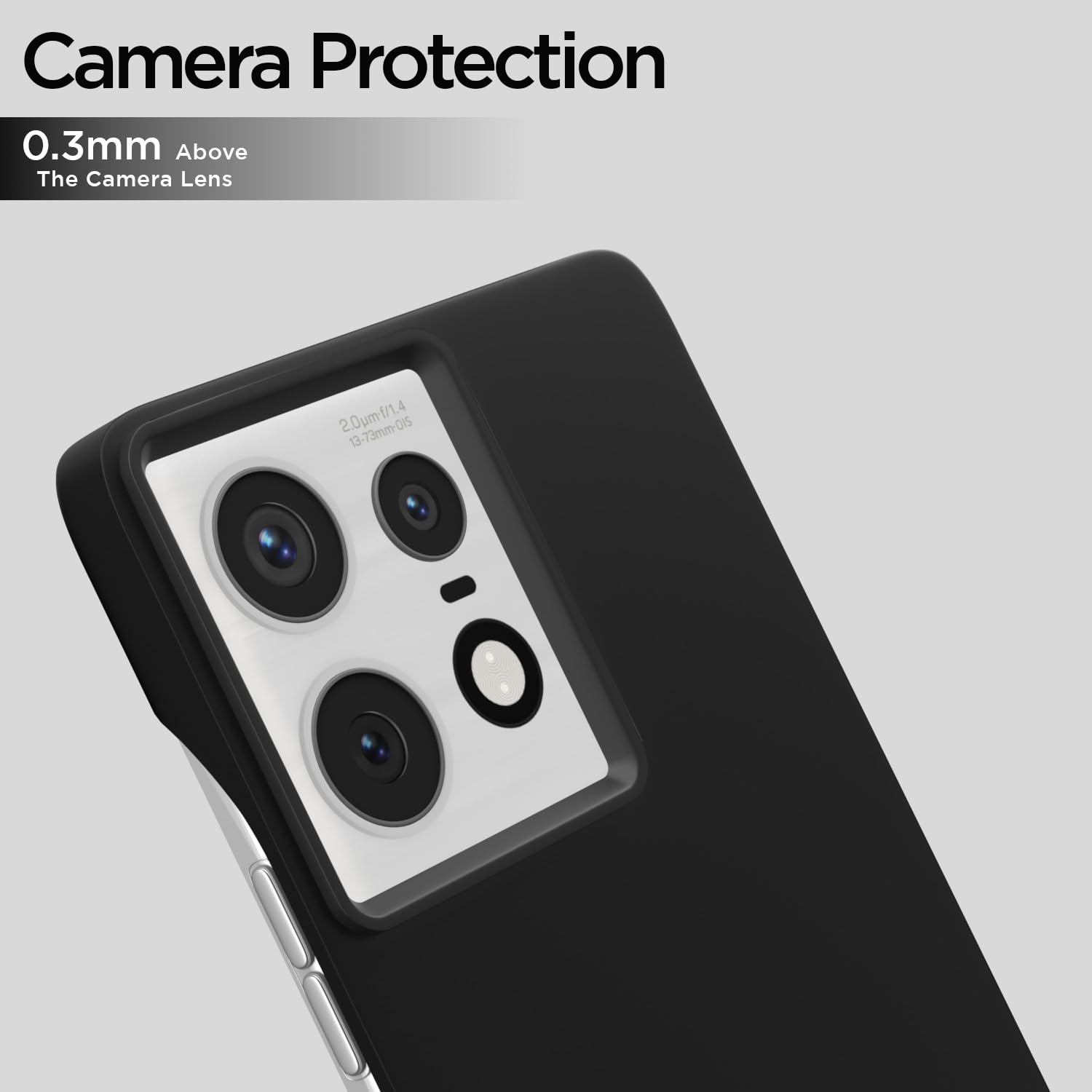 Pikkme Moto Edge 50 Pro 5G SideCut Soft Matte Silicone Back Cover (Black)