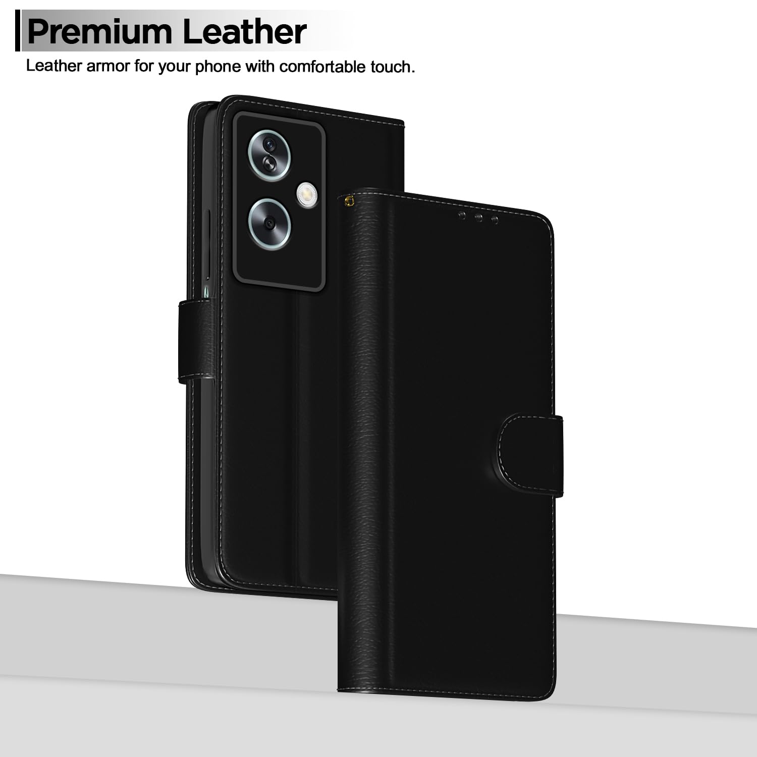 Black wallet flip cover for Oppo A79 5G – Pikkme – photo 2