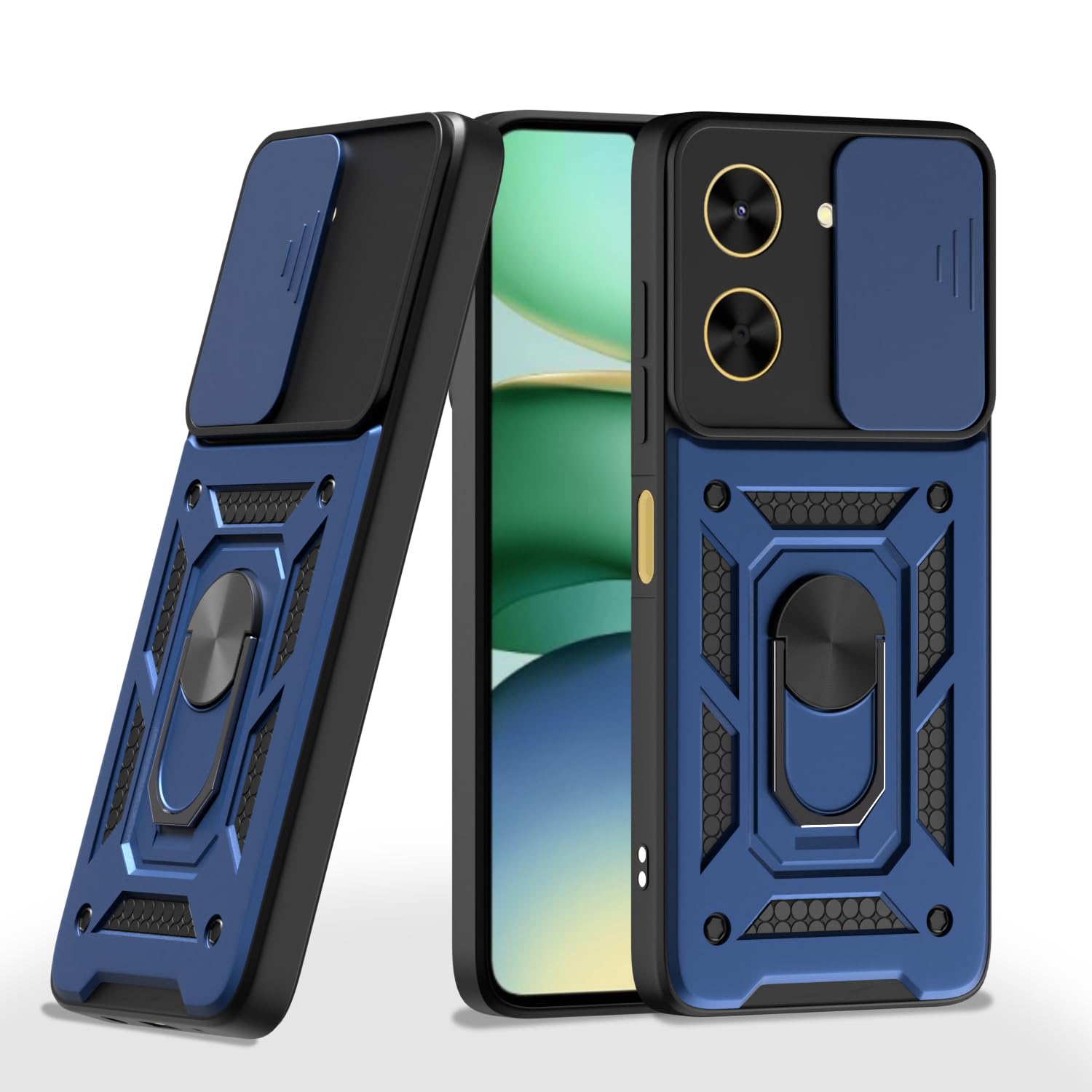 Pikkme Poco C71 D10 Tough Armor Back Cover  - Blue