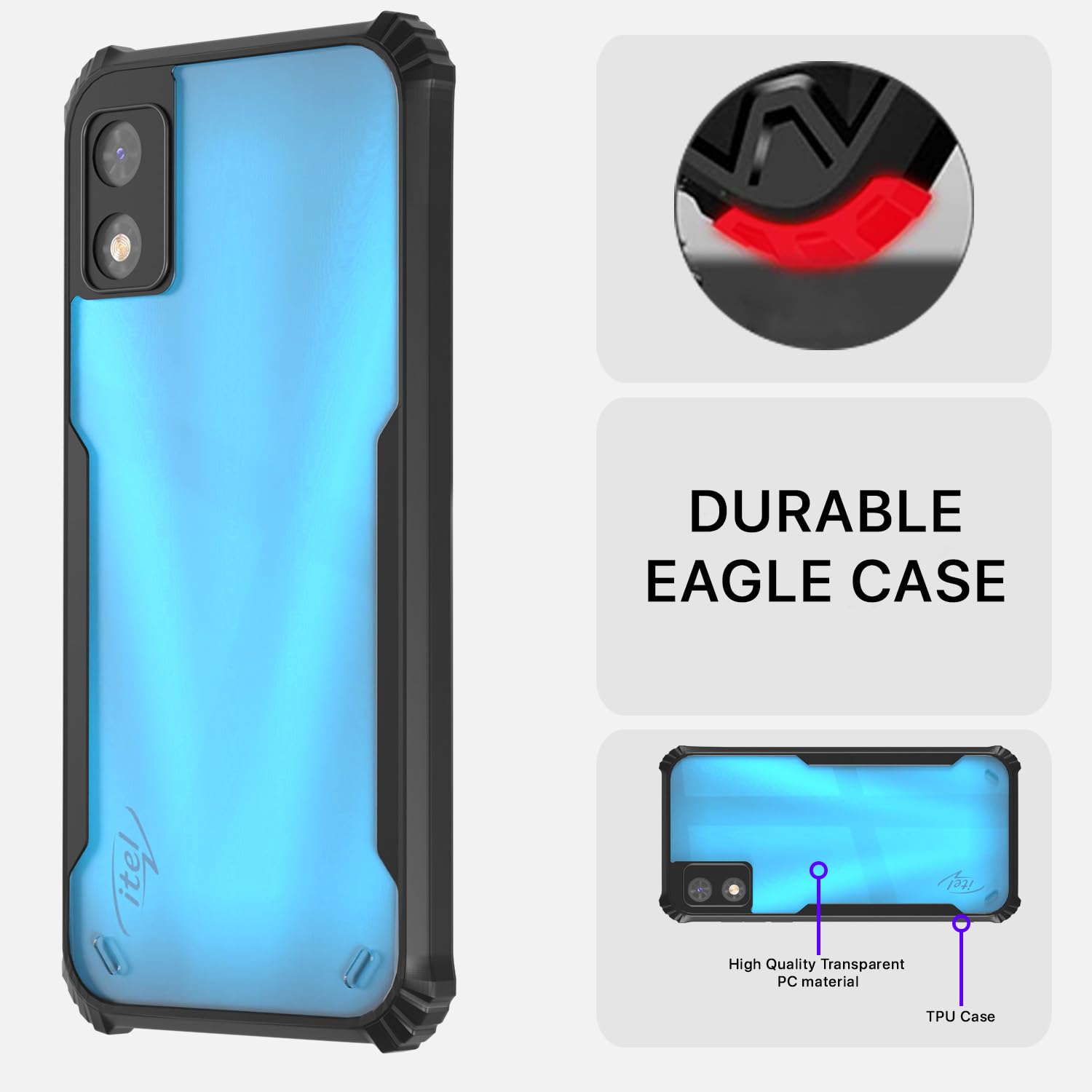 Pikkme itel A23 Pro Eagle Back Cover (Black)