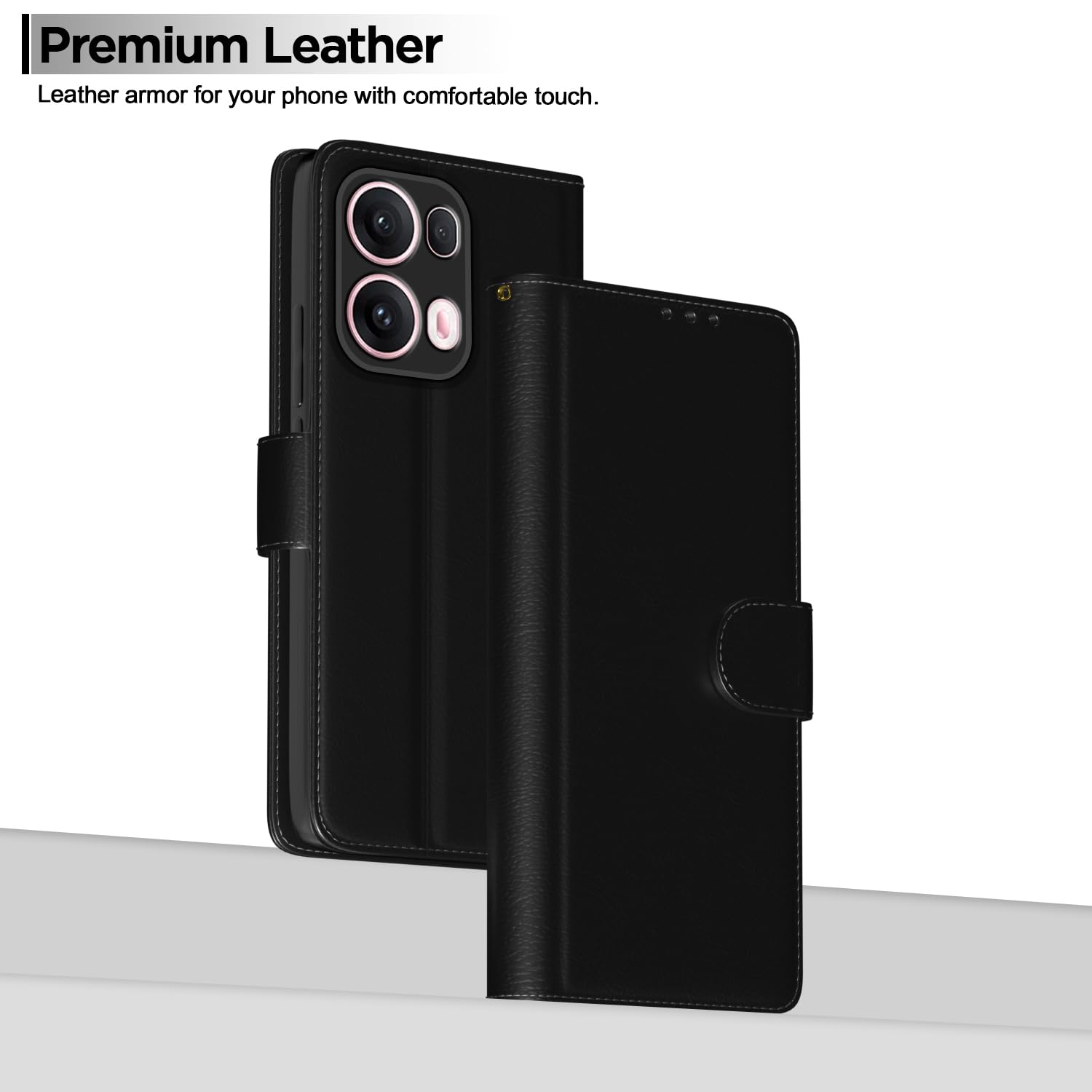 Pikkme black Wallet wallet flip cover for Oppo Reno 13 Pro 5G – photo 2
