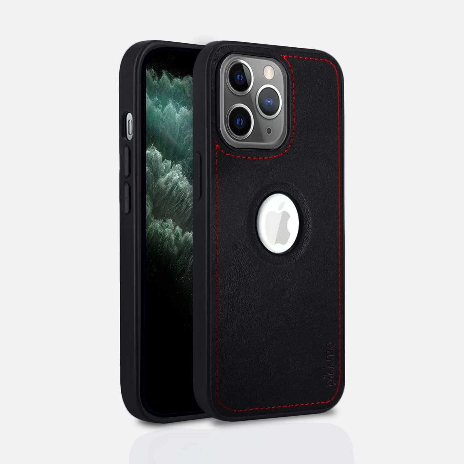 Black Leather mobile cover for iPhone 11 Pro Max – Pikkme