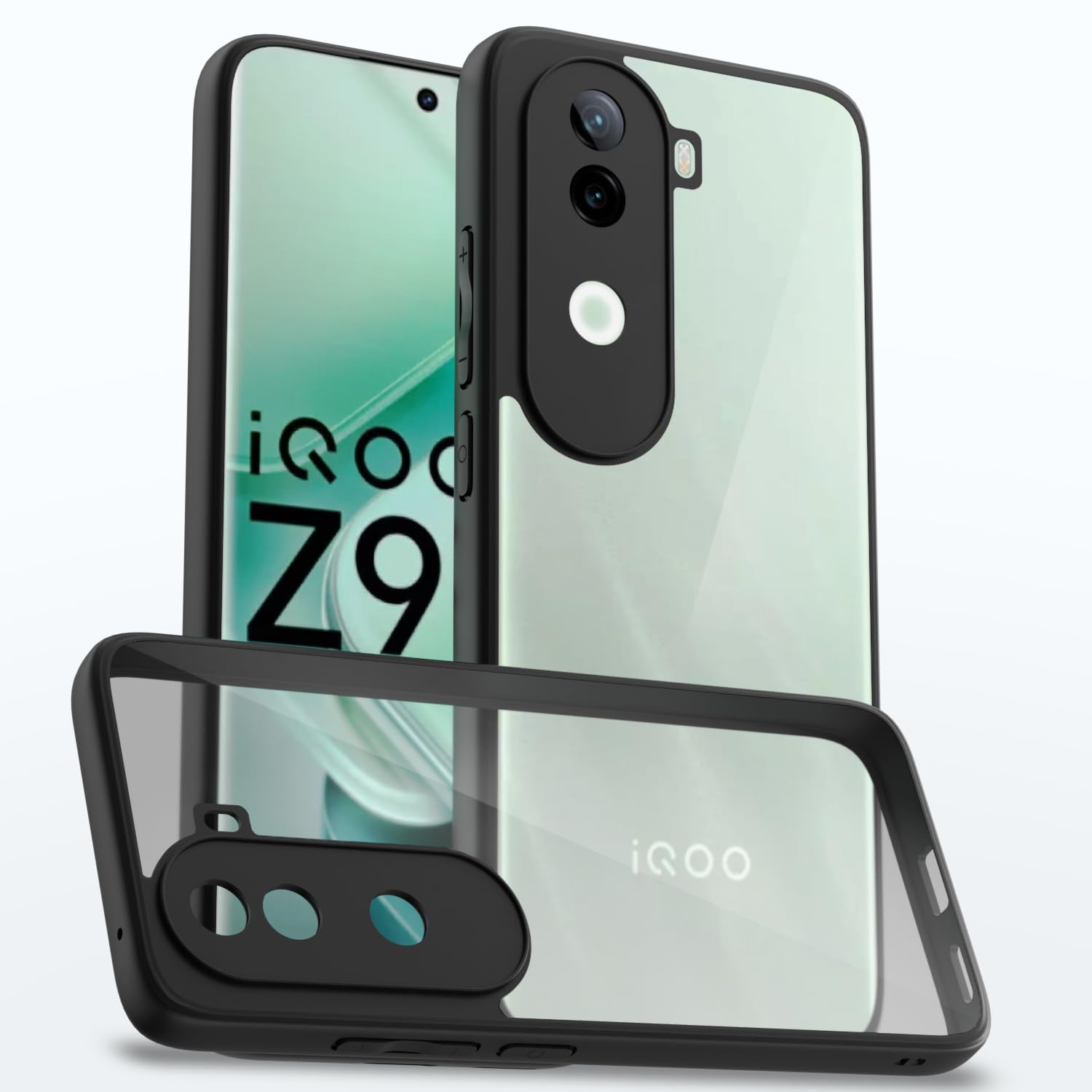 Black back cover for Vivo V40e/iQOO Z9s 5G – Pikkme