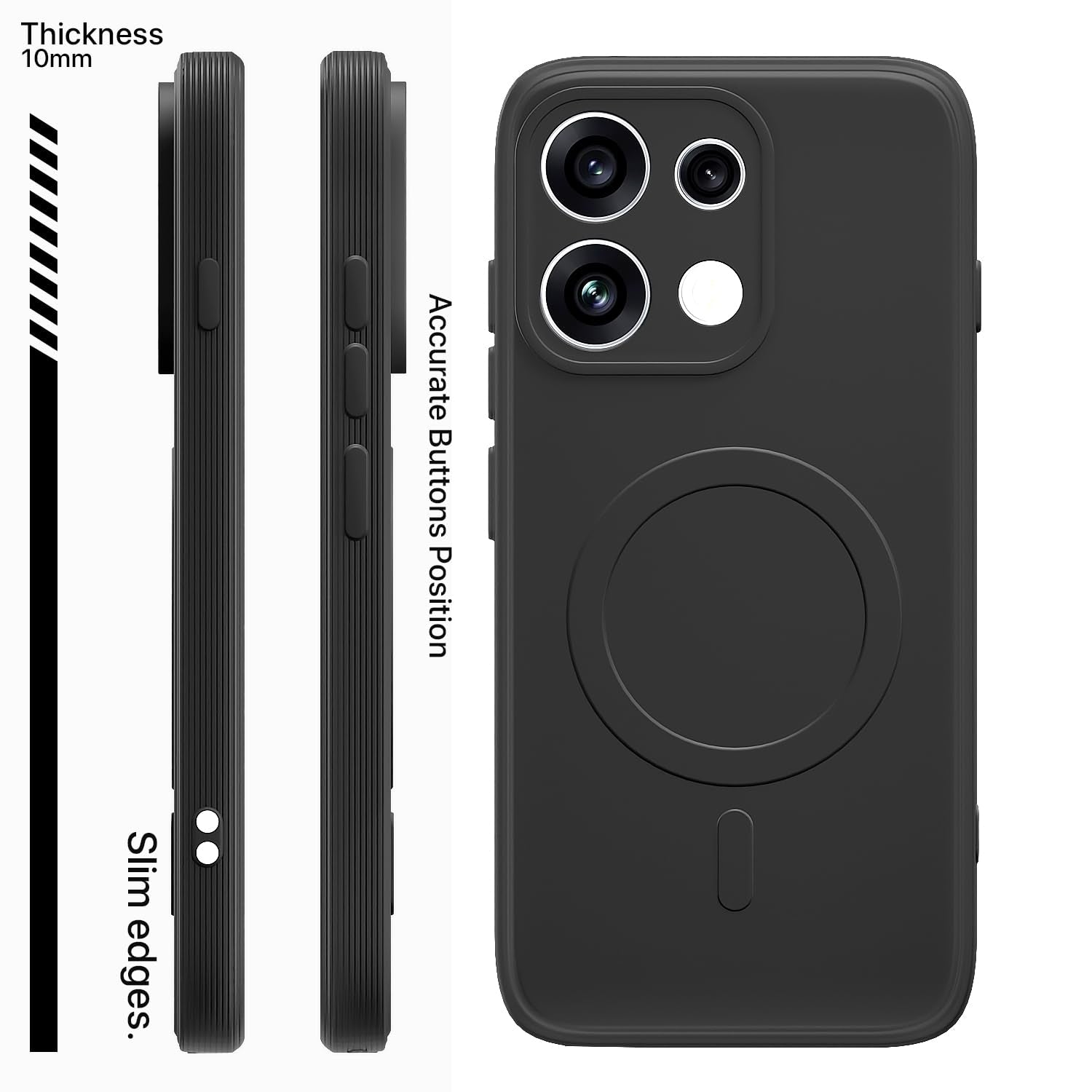 Oppo Reno 16c 5G phone cover in black by Pikkme – photo 3