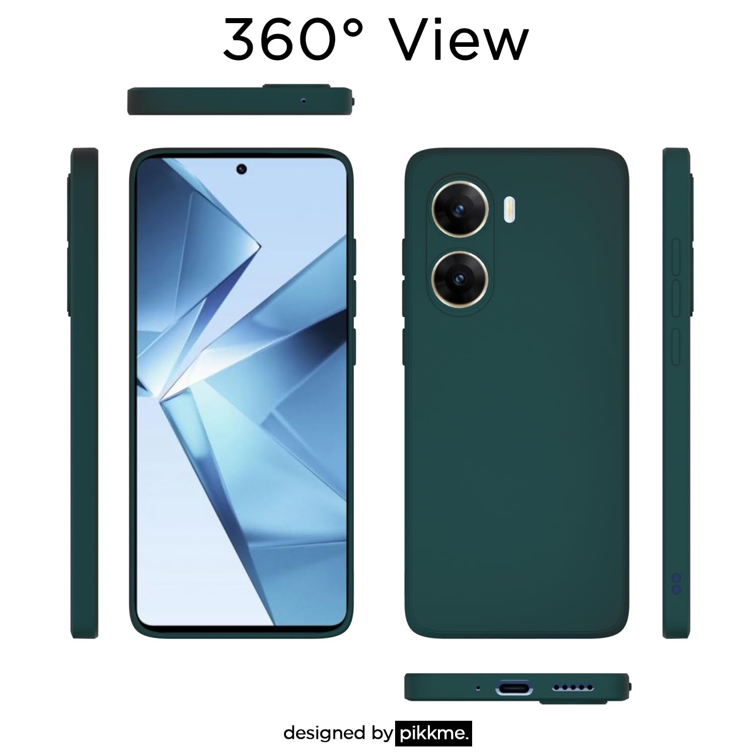 Pikkme Vivo V29e 5G  Soft Matte Silicone Shockproof Case (Green)