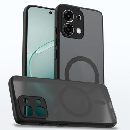 Oppo F31/F33 5G MagSafe mobile back cover in black smoke mag-safe by Pikkme