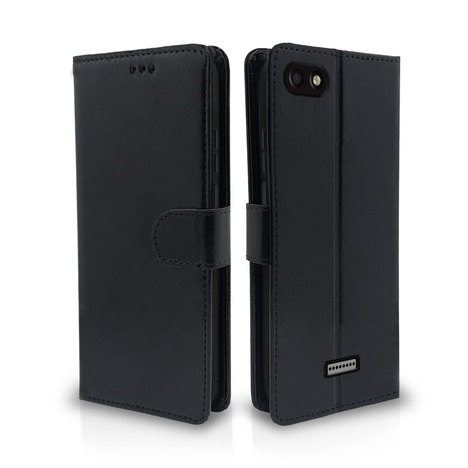 Pikkme black Wallet flip case for Redmi 6A