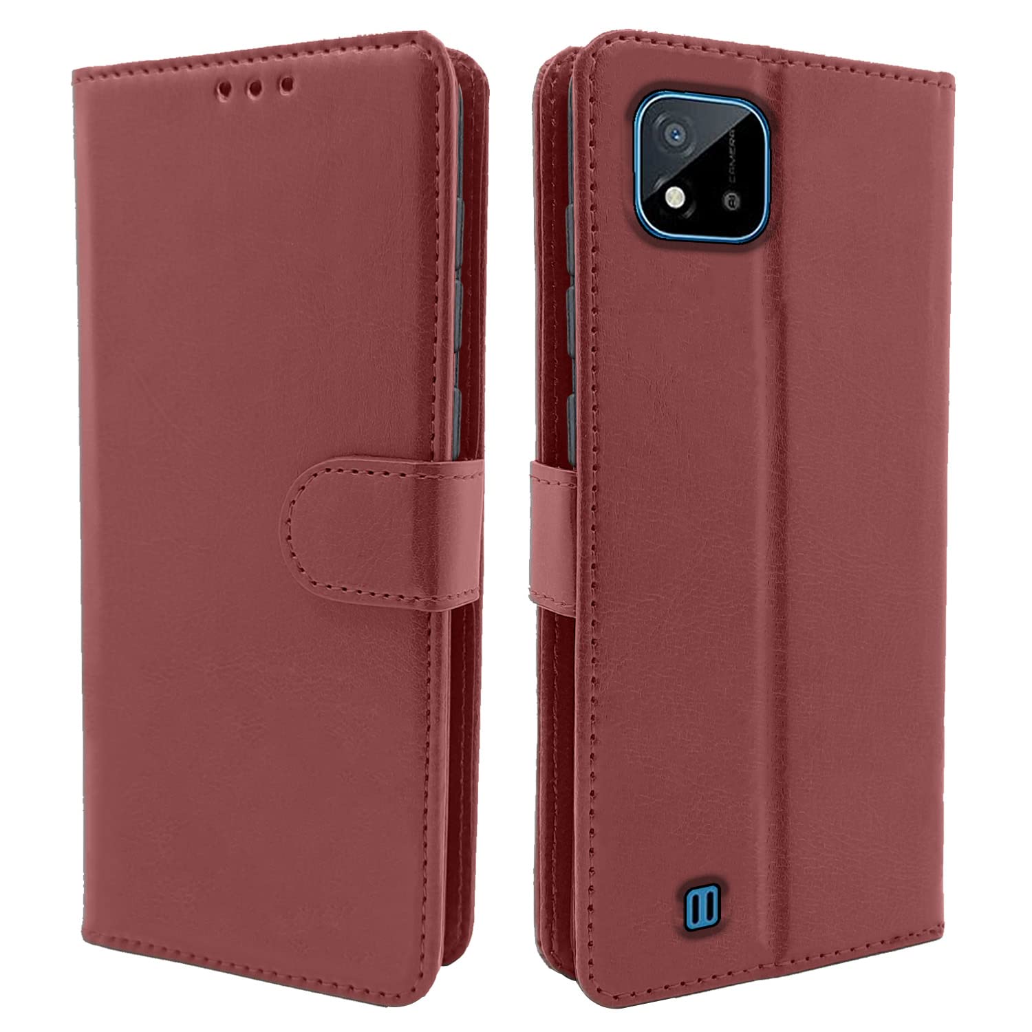 Pikkme Realme C20 Vintage Flip Cover | Brown