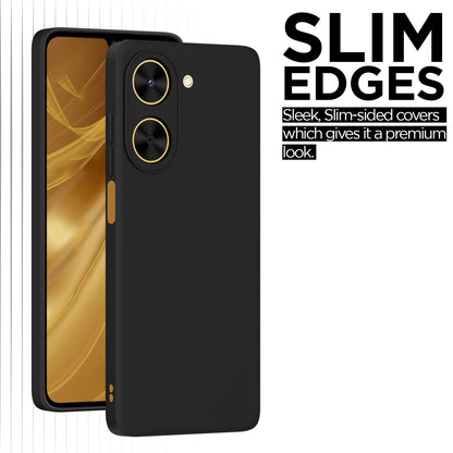 Pikkme Redmi A5/Poco C71 Soft Matte Silicone Shockproof Case (Black)