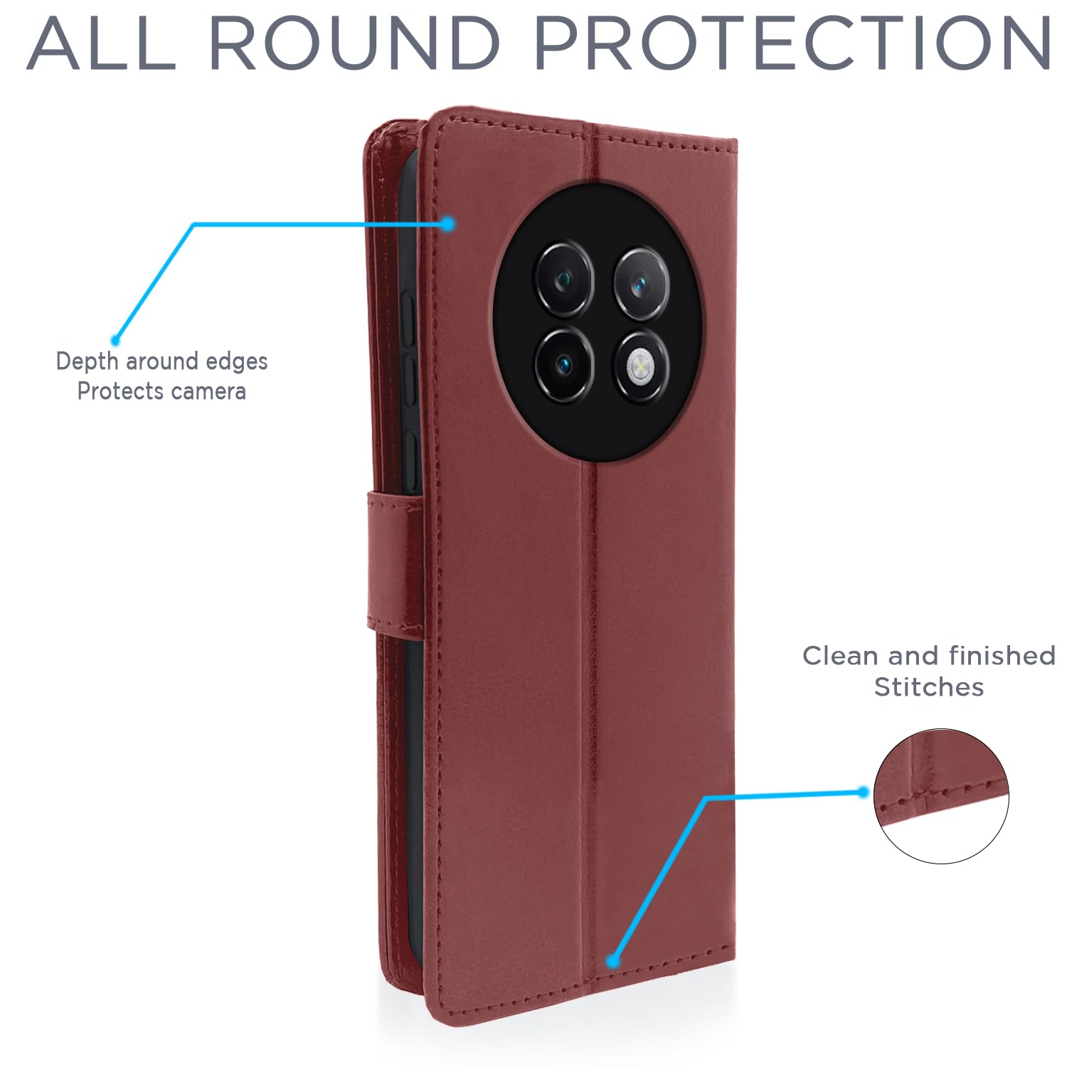 Realme 13 Plus 5G/P1 mobile flip cover in brown by Pikkme – photo 4