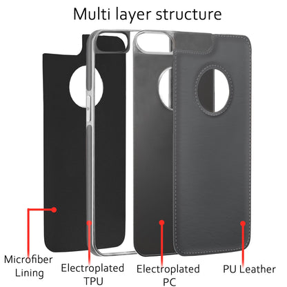 Pikkme iPhone 7/8 Leatherback chrome grey mobile back cover – photo 2