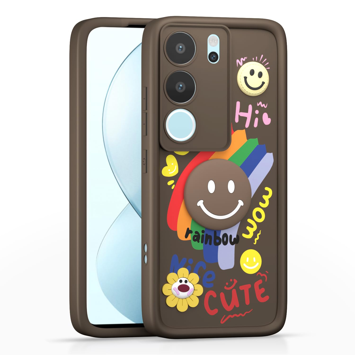 Vivo V29/V29 Pro 5G Soft Silicone phone cover in brown by Pikkme