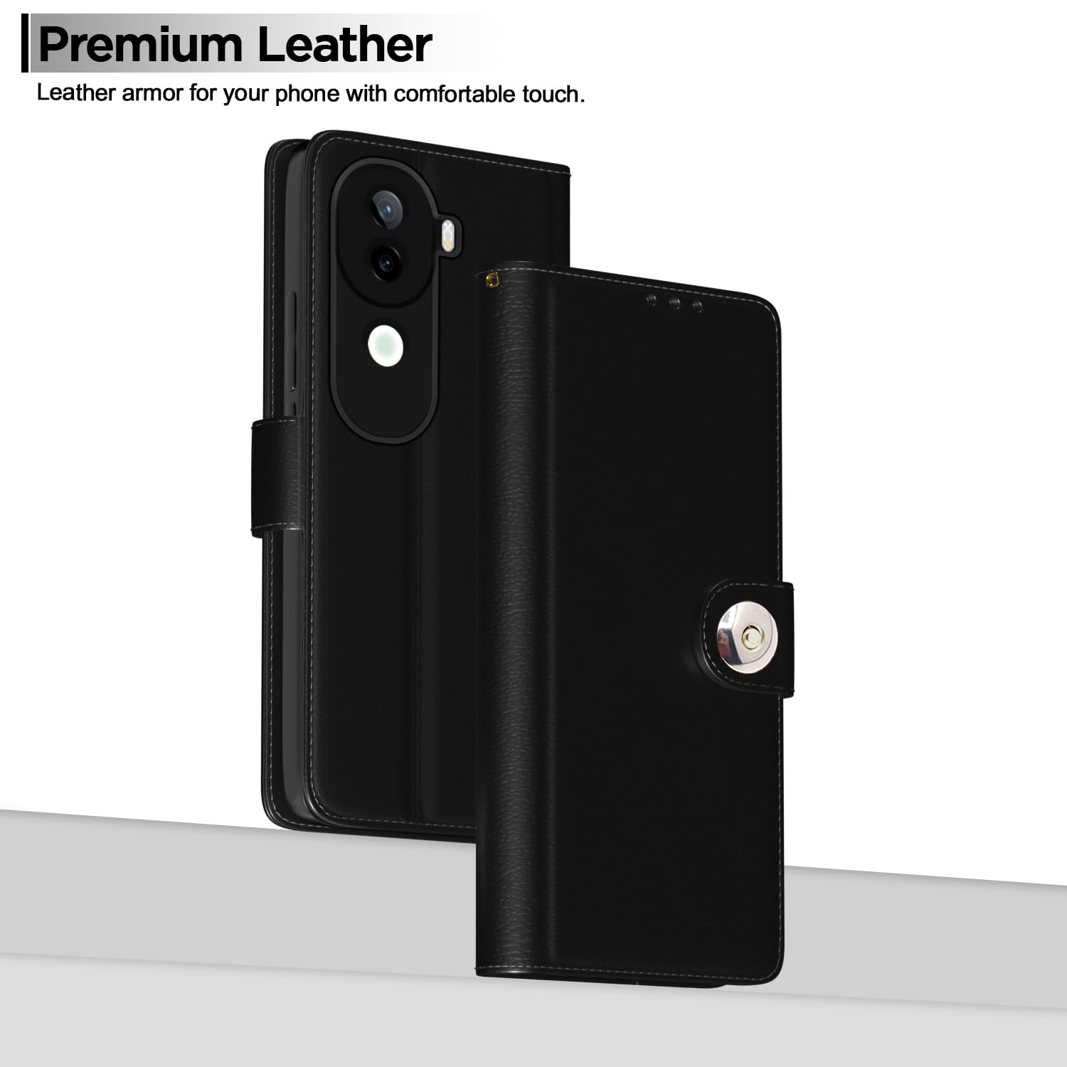 Pikkme Vivo V40e/iQOO Z9s 5G Button black flip cover – photo 2