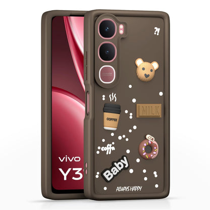 Pikkme Vivo Y31 5G/3D Silicone brown back cover