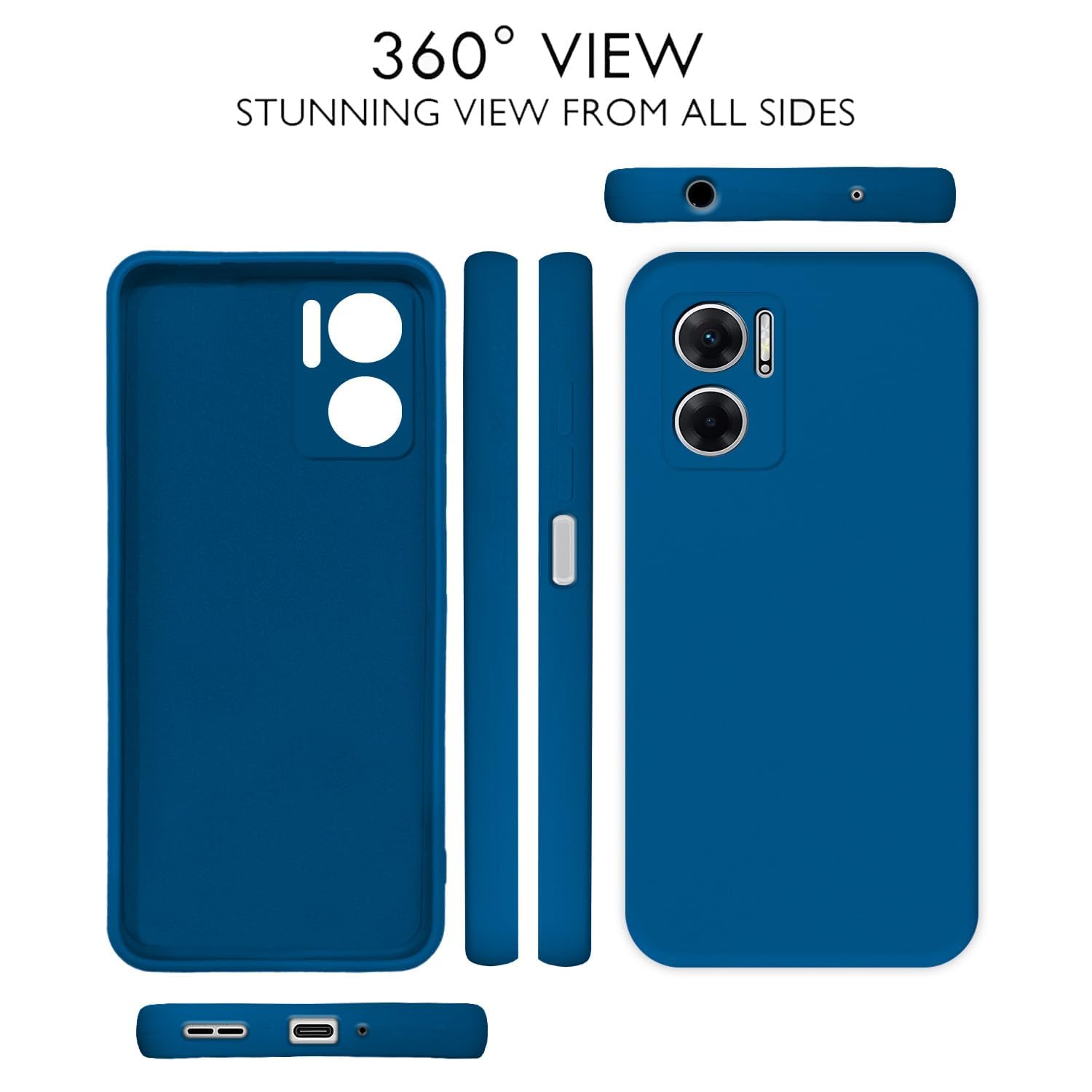 Pikkme blue Liquid Silicone mobile back cover for Redmi 11 Prime 5G – photo 3