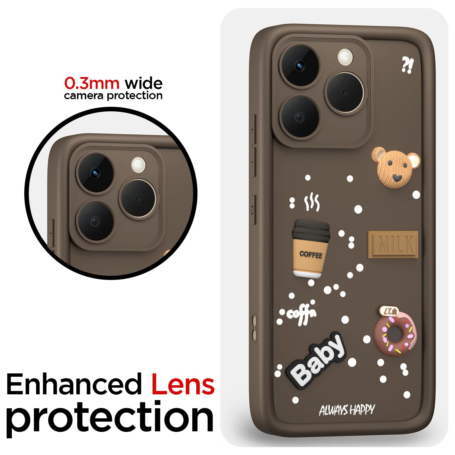 Brown Silicone mobile back cover for Realme 15T 5G/Narzo 90 5G/3D – Pikkme – photo 5