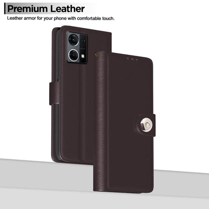 Pikkme Oppo Reno 7 5G Button coffee mobile flip cover – photo 2