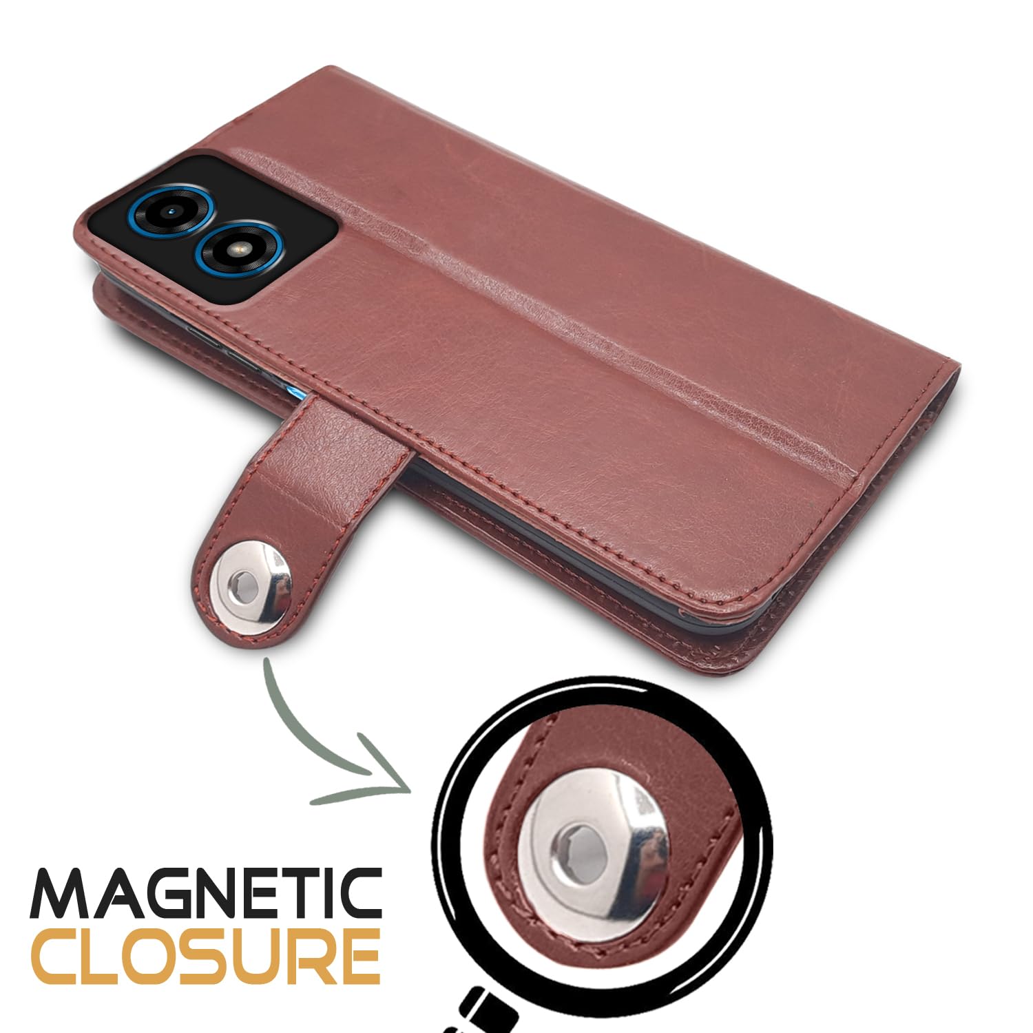 Brown mobile flip cover for Moto G04 – Pikkme – photo 4