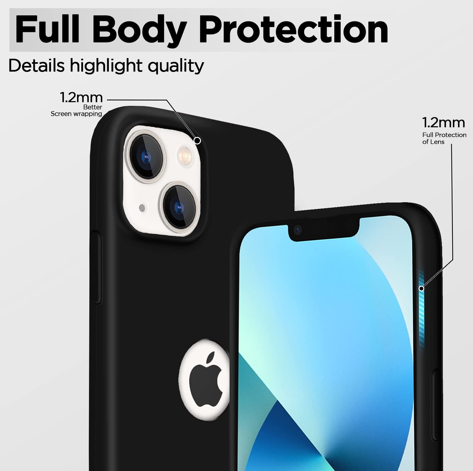 iPhone 13 Mini Soft Silicone phone cover in black by Pikkme – photo 3
