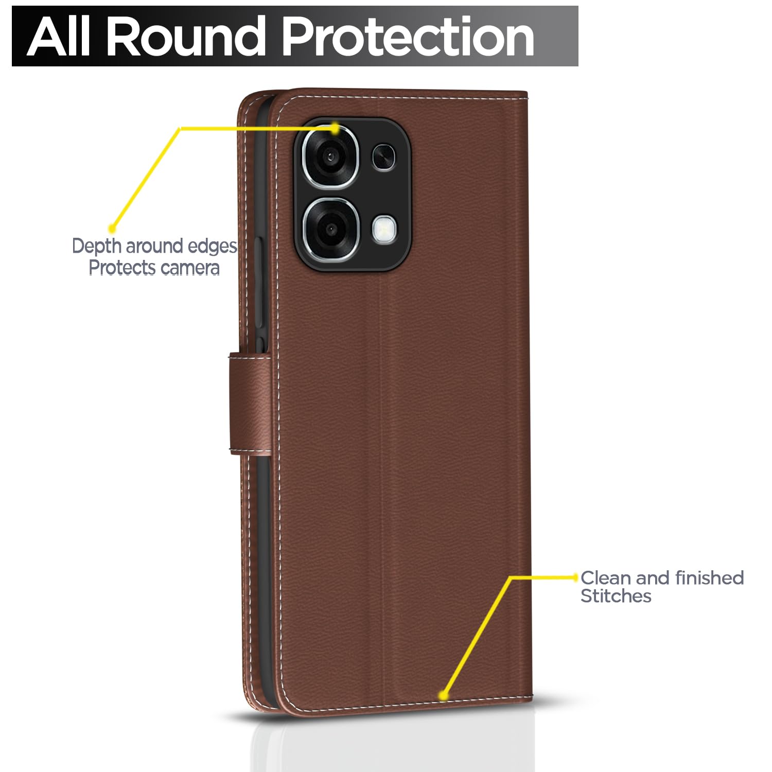 Tan Wallet mobile flip cover for Oppo F31/F33 5G – Pikkme – photo 4