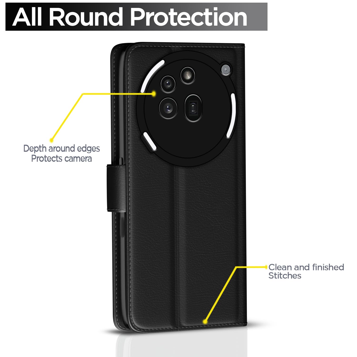 Pikkme Nothing Phone 3a Pro 5G Vintage Flip cover (Black)