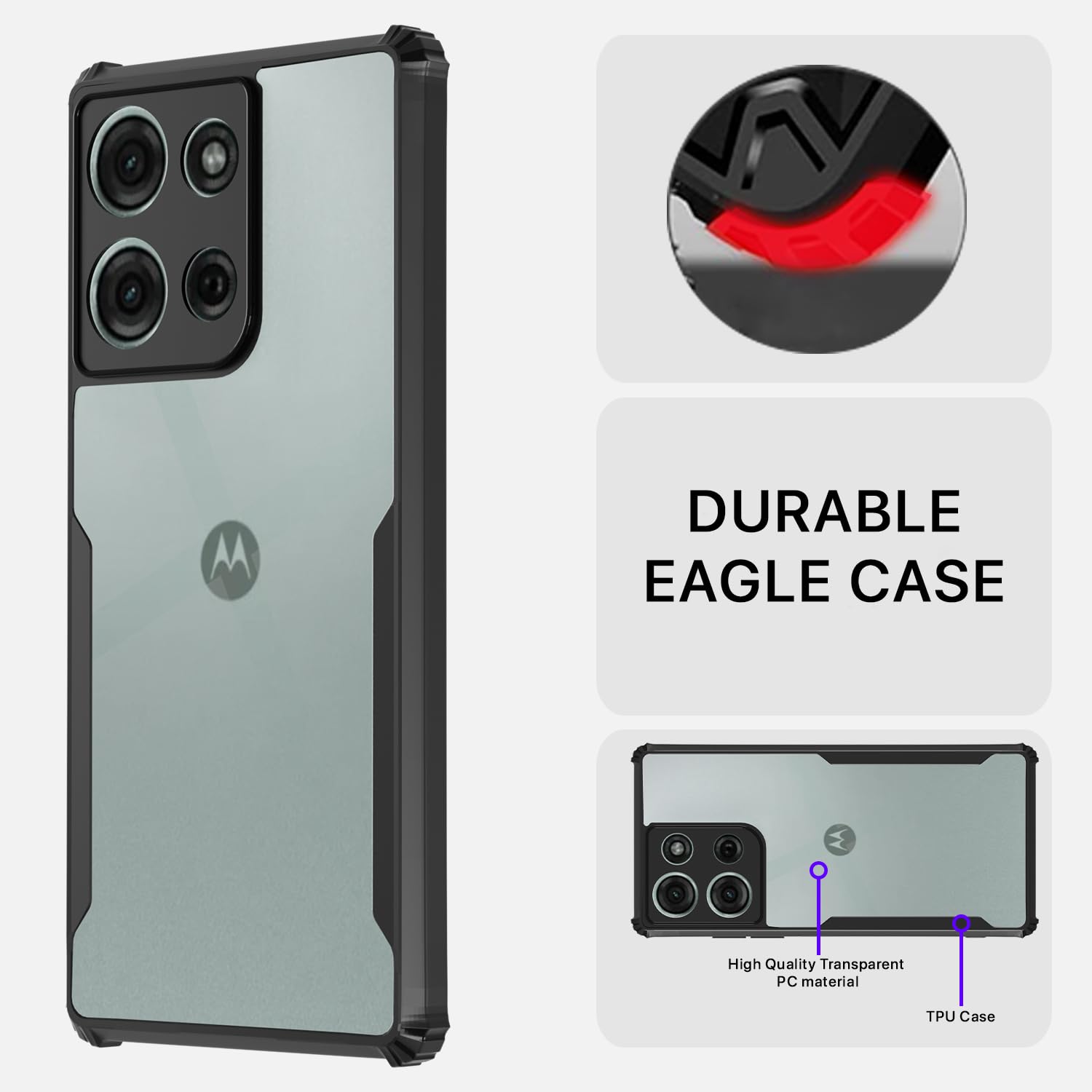 Pikkme black Clear back cover for Moto G75 5G – photo 5