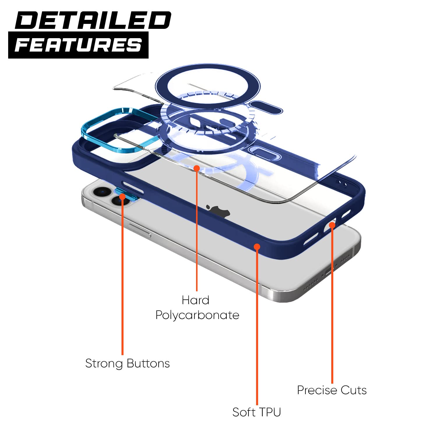Pikkme iPhone 12/12 Pro Magsafe Back Cover (Blue)