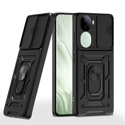 Pikkme black D10 Camera Shield phone cover for Vivo V40e 5G/iQOO Z9s 5G/360